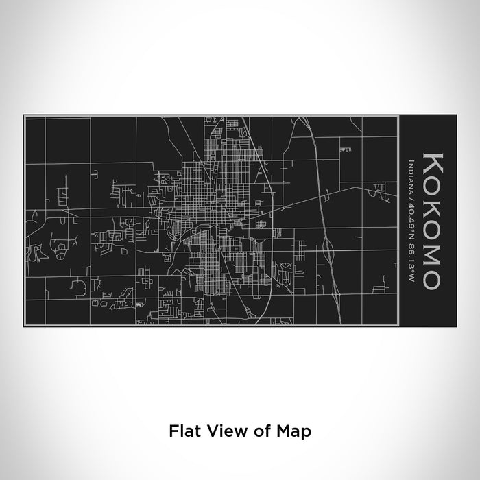 Rendered View of Kokomo Indiana Map Engraving on 17oz Stainless Steel Insulated Cola Bottle in Black