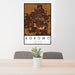 24x36 Kokomo Indiana Map Print Portrait Orientation in Ember Style Behind 2 Chairs Table and Potted Plant