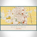 Kokomo Indiana Map Print Landscape Orientation in Woodblock Style With Shaded Background