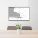 24x36 Kona Hawaii Map Print Landscape Orientation in Classic Style Behind 2 Chairs Table and Potted Plant