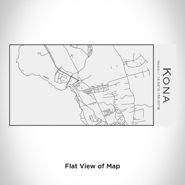Rendered View of Kona Hawaii Map Engraving on 17oz Stainless Steel Insulated Cola Bottle in White