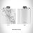 Rendered View of Kona Hawaii Map Engraving on 6oz Stainless Steel Flask in White
