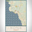 Kona Hawaii Map Print Portrait Orientation in Woodblock Style With Shaded Background