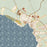 Kona Hawaii Map Print in Woodblock Style Zoomed In Close Up Showing Details