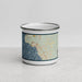 Front View Custom Kona Hawaii Map Enamel Mug in Woodblock