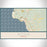 Kona Hawaii Map Print Landscape Orientation in Woodblock Style With Shaded Background