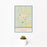 12x18 Kosciusko Mississippi Map Print Portrait Orientation in Woodblock Style With Small Cactus Plant in White Planter