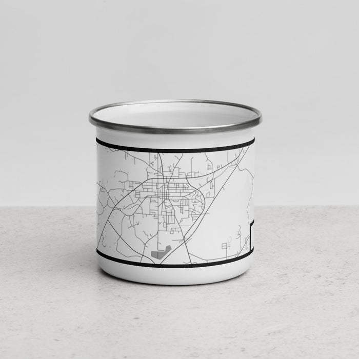 Front View Custom Kosciusko Mississippi Map Enamel Mug in Classic
