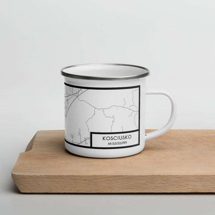 Right View Custom Kosciusko Mississippi Map Enamel Mug in Classic