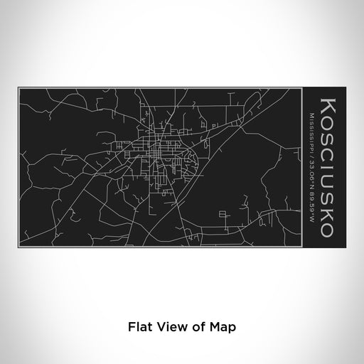 Rendered View of Kosciusko Mississippi Map Engraving on 17oz Stainless Steel Insulated Cola Bottle in Black