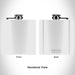 Rendered View of Kosciusko Mississippi Map Engraving on 6oz Stainless Steel Flask in White