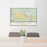 24x36 Kremmling Colorado Map Print Lanscape Orientation in Woodblock Style Behind 2 Chairs Table and Potted Plant
