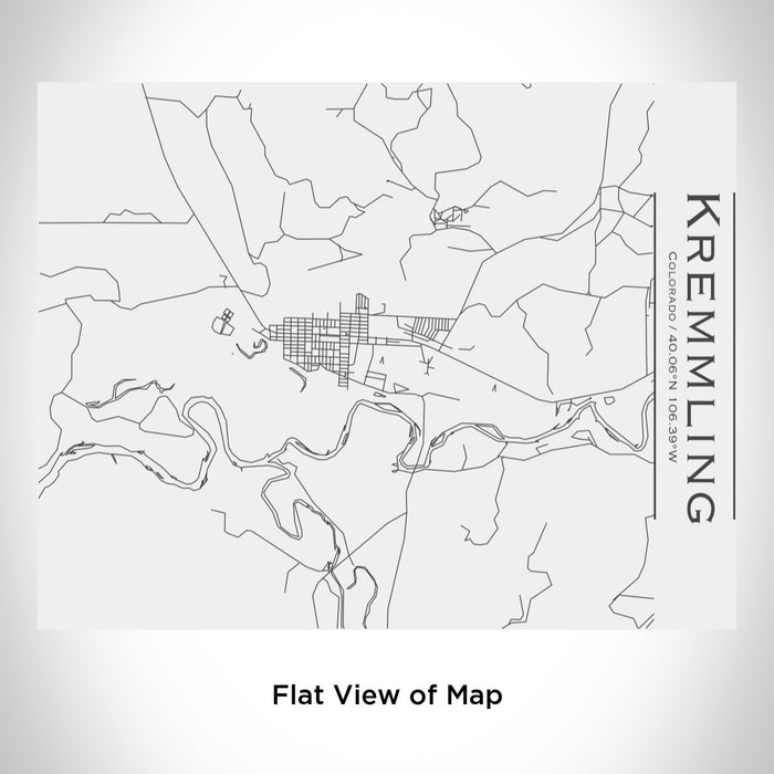 Rendered View of Kremmling Colorado Map Engraving on 20oz Stainless Steel Insulated Bottle with Bamboo Top in White