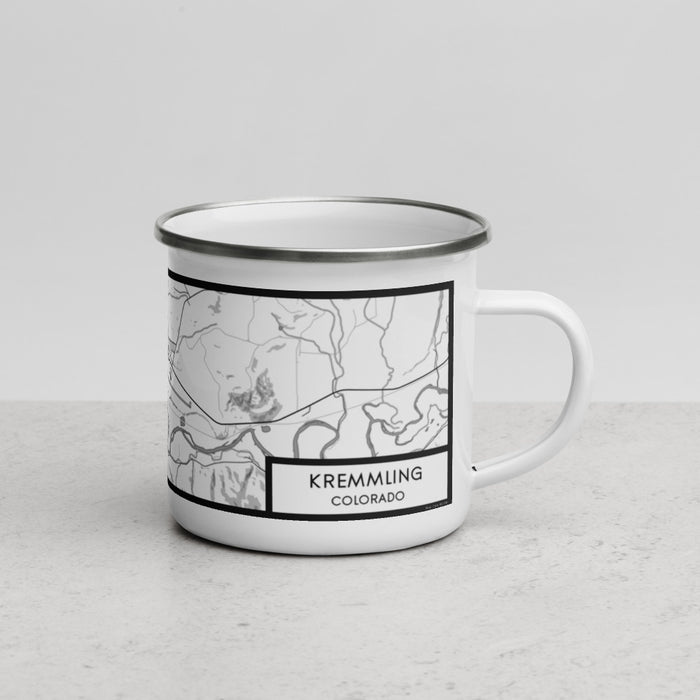 Right View Custom Kremmling Colorado Map Enamel Mug in Classic