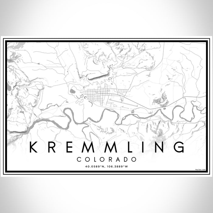 Kremmling Colorado Map Print Landscape Orientation in Classic Style With Shaded Background