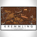 Kremmling Colorado Map Print Landscape Orientation in Ember Style With Shaded Background
