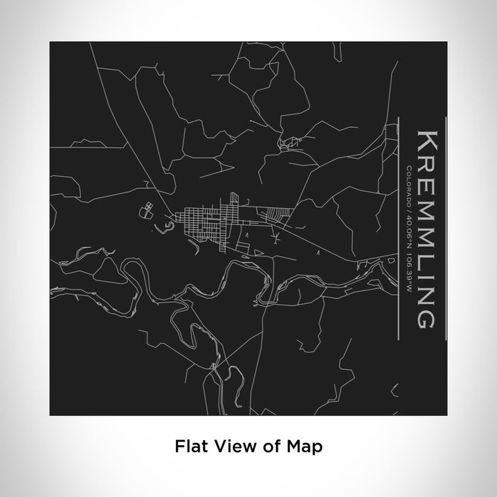 Rendered View of Kremmling Colorado Map Engraving on 17oz Stainless Steel Insulated Tumbler in Black