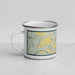 Left View Custom Kremmling Colorado Map Enamel Mug in Woodblock