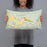 Person holding 20x12 Custom Kremmling Colorado Map Throw Pillow in Woodblock