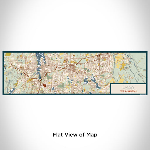Flat View of Map Custom Lacey Washington Map Enamel Mug in Woodblock