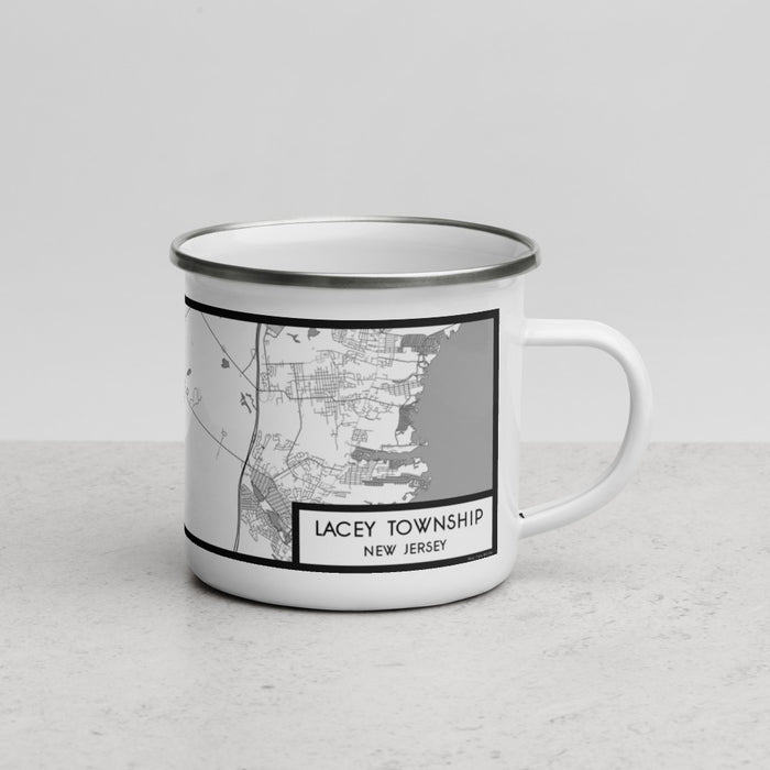 Right View Custom Lacey Township New Jersey Map Enamel Mug in Classic