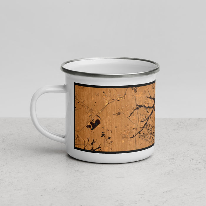 Left View Custom Lacey Township New Jersey Map Enamel Mug in Ember