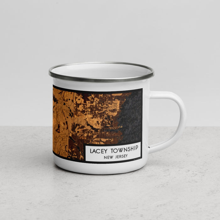 Right View Custom Lacey Township New Jersey Map Enamel Mug in Ember