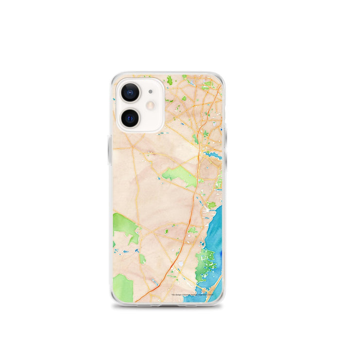 Custom Lacey Township New Jersey Map iPhone 12 mini Phone Case in Watercolor