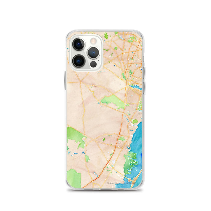 Custom Lacey Township New Jersey Map iPhone 12 Pro Phone Case in Watercolor