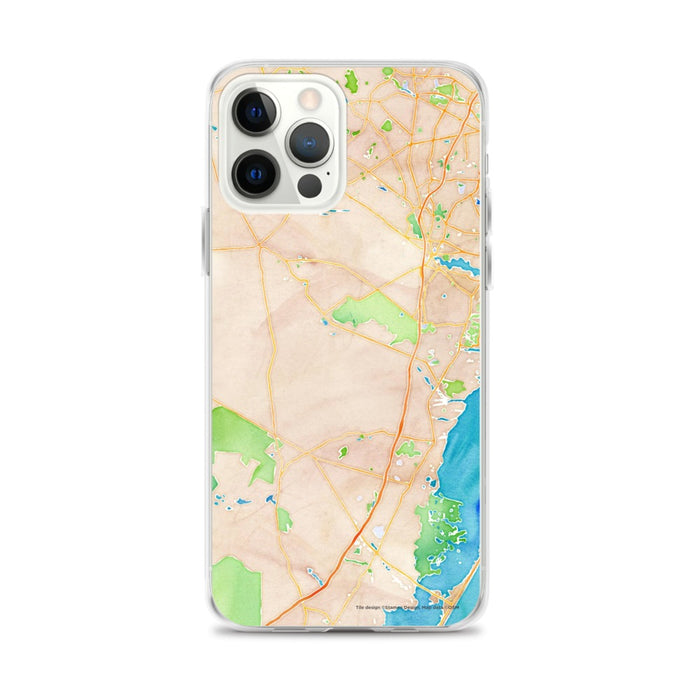 Custom Lacey Township New Jersey Map iPhone 12 Pro Max Phone Case in Watercolor