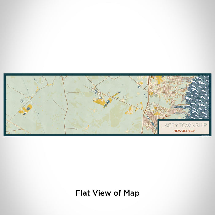 Flat View of Map Custom Lacey Township New Jersey Map Enamel Mug in Woodblock