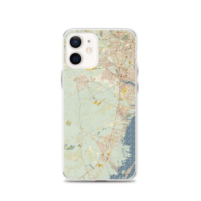 Custom Lacey Township New Jersey Map iPhone 12 Phone Case in Woodblock