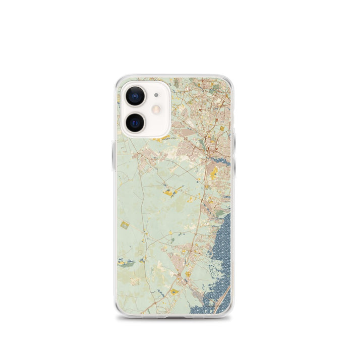 Custom Lacey Township New Jersey Map iPhone 12 mini Phone Case in Woodblock