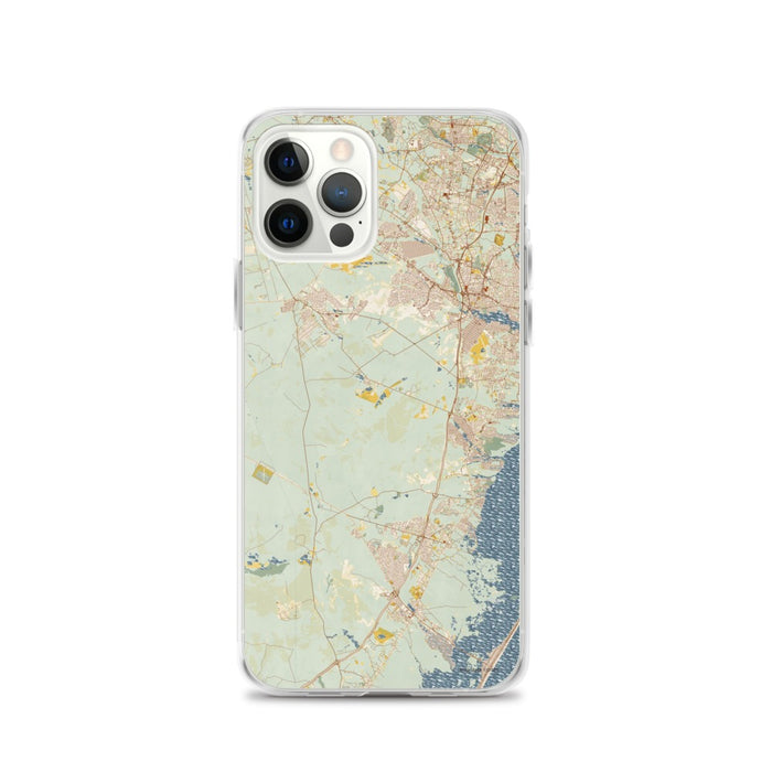 Custom Lacey Township New Jersey Map iPhone 12 Pro Phone Case in Woodblock