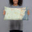 Person holding 20x12 Custom Lacey Township New Jersey Map Throw Pillow in Woodblock