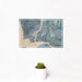 12x18 La Conner Washington Map Print Landscape Orientation in Afternoon Style With Small Cactus Plant in White Planter