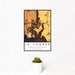 12x18 La Conner Washington Map Print Portrait Orientation in Ember Style With Small Cactus Plant in White Planter