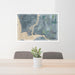 24x36 La Conner Washington Map Print Lanscape Orientation in Afternoon Style Behind 2 Chairs Table and Potted Plant
