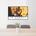 24x36 La Conner Washington Map Print Lanscape Orientation in Ember Style Behind 2 Chairs Table and Potted Plant