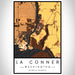 La Conner Washington Map Print Portrait Orientation in Ember Style With Shaded Background