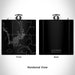Rendered View of La Conner Washington Map Engraving on 6oz Stainless Steel Flask in Black