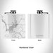 Rendered View of La Conner Washington Map Engraving on 6oz Stainless Steel Flask in White