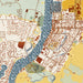 La Conner Washington Map Print in Woodblock Style Zoomed In Close Up Showing Details