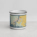 Front View Custom La Conner Washington Map Enamel Mug in Woodblock