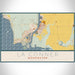 La Conner Washington Map Print Landscape Orientation in Woodblock Style With Shaded Background