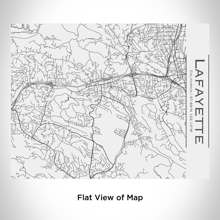 Rendered View of Lafayette California Map Engraving on 20oz Stainless Steel Insulated Bottle with Bamboo Top in White