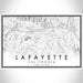 Lafayette California Map Print Landscape Orientation in Classic Style With Shaded Background