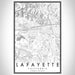 Lafayette California Map Print Portrait Orientation in Classic Style With Shaded Background
