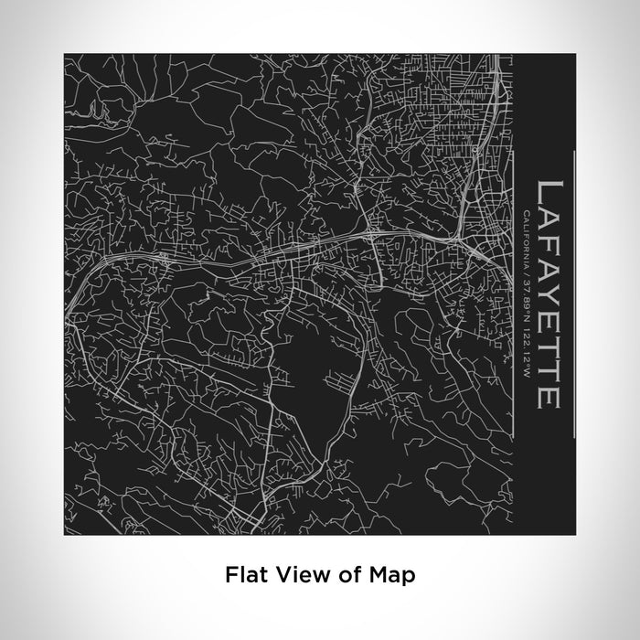 Rendered View of Lafayette California Map Engraving on 17oz Stainless Steel Insulated Tumbler in Black