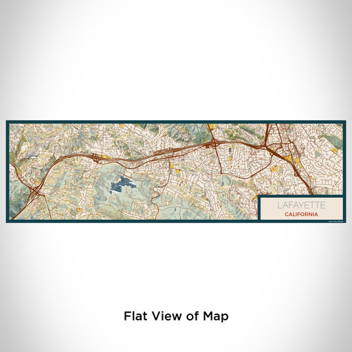 Flat View of Map Custom Lafayette California Map Enamel Mug in Woodblock